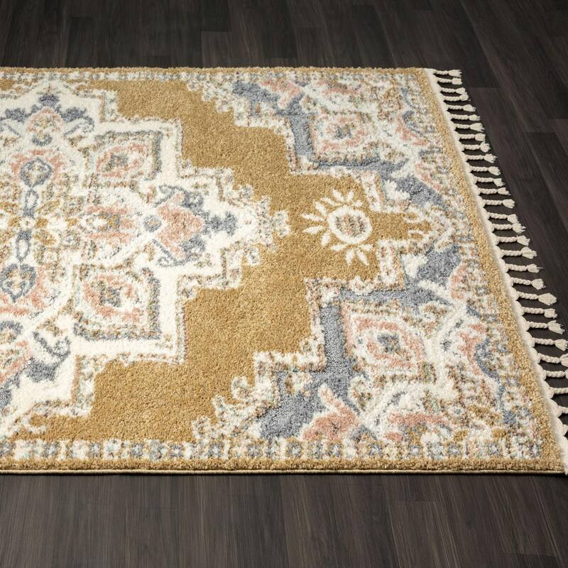 Luxe Weavers Indoor Southwestern Area Rug Boho Fringe Floor Cover