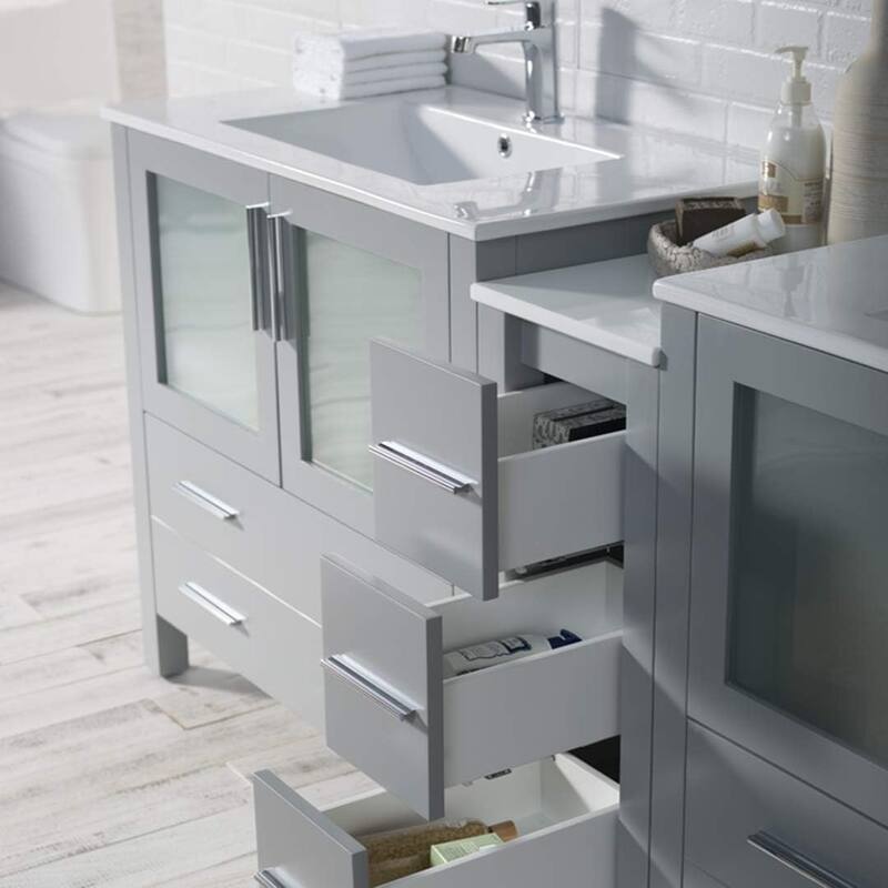 Blossom Sydney 84" Solid Wood Double Sink Bathroom Vanity with Cabinet