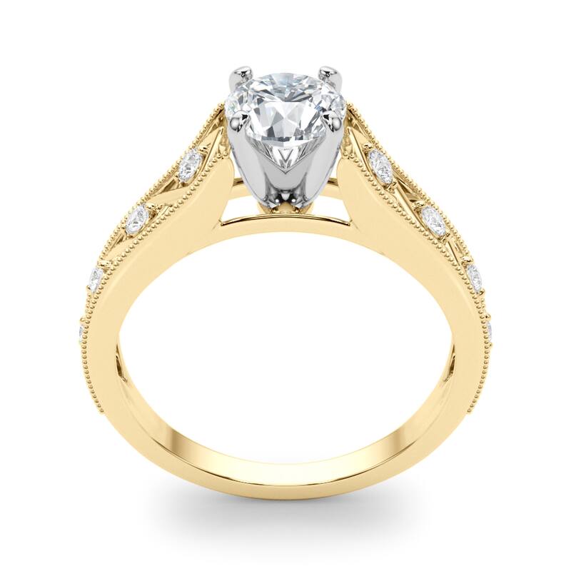 Auriya 14k Yellow Gold Lab Grown Round Diamond Engagement Ring 0.50 to 5.00 ct. tw. (F-G VS)