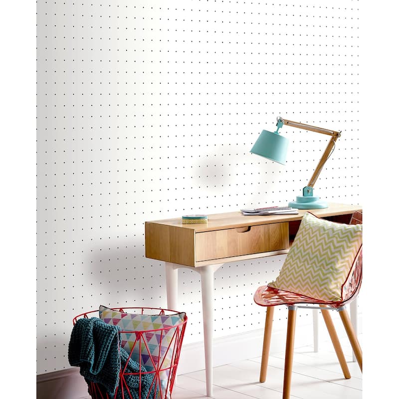 Arthouse Terrence White Dotted Grid Wallpaper