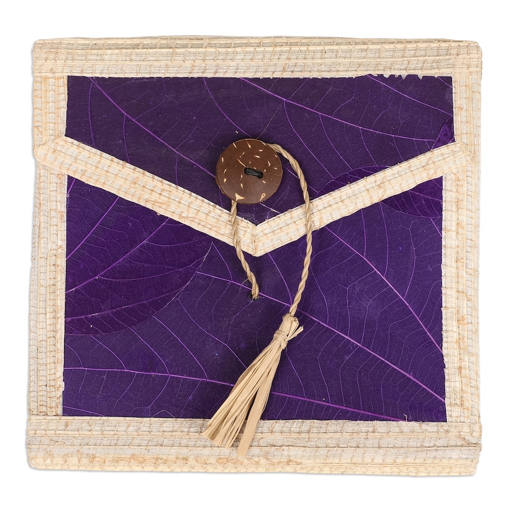 Novica Handmade My Purple Journey Natural Fiber Notebook