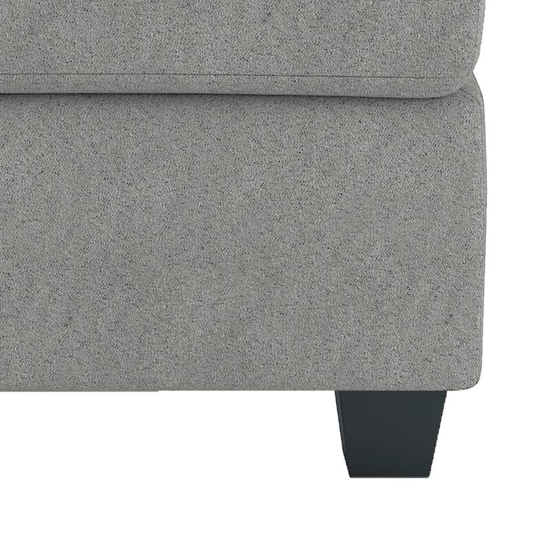 Aston 33 Inch Light Gray Microfiber Ottoman with Interior Storage & Solid Wood Construction
