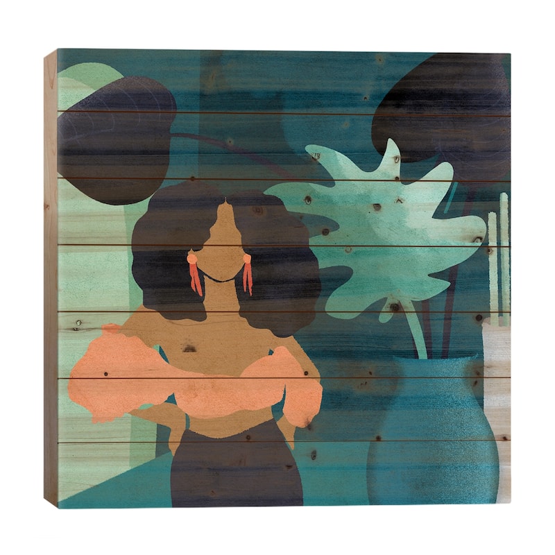 Reyna Square Print On Wood by Reyna Noriega - Multi-Color - 26x26x1.5