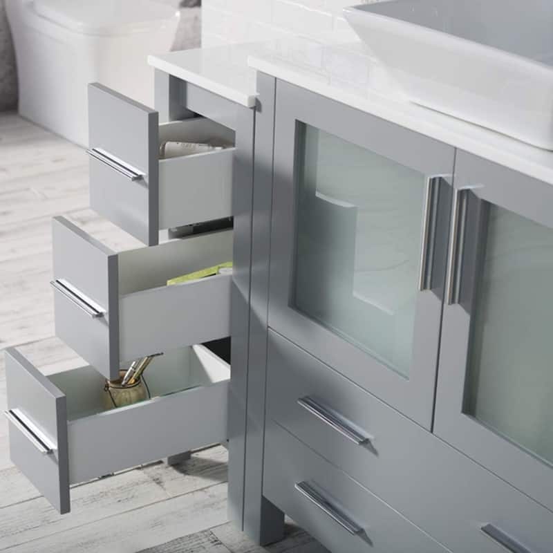 Blossom Sydney 60 Inch Bathroom Vanity with 2 Side Cabinets & Mirrors