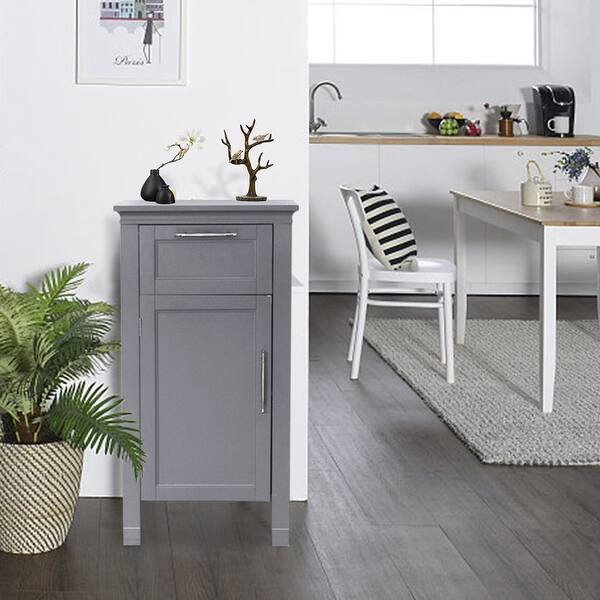 Shop Bathroom Floor Storage Cabinet Gray With Door Overstock 30993363