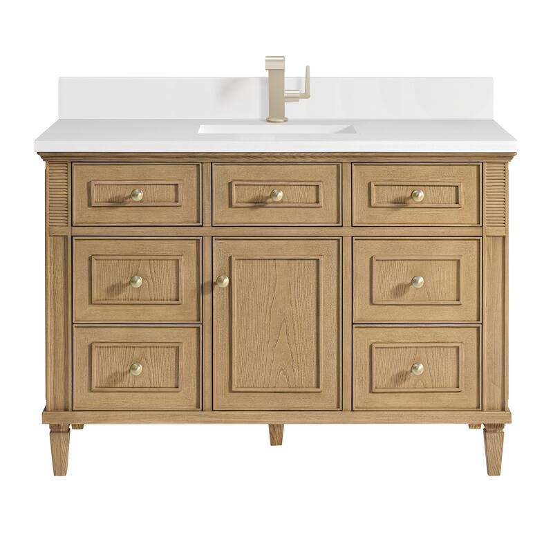 James Martin Vanities 424-V48-1WZ Lorelai 48" Single Basin Wood Vanity - Light Natural Oak - Oak Finish