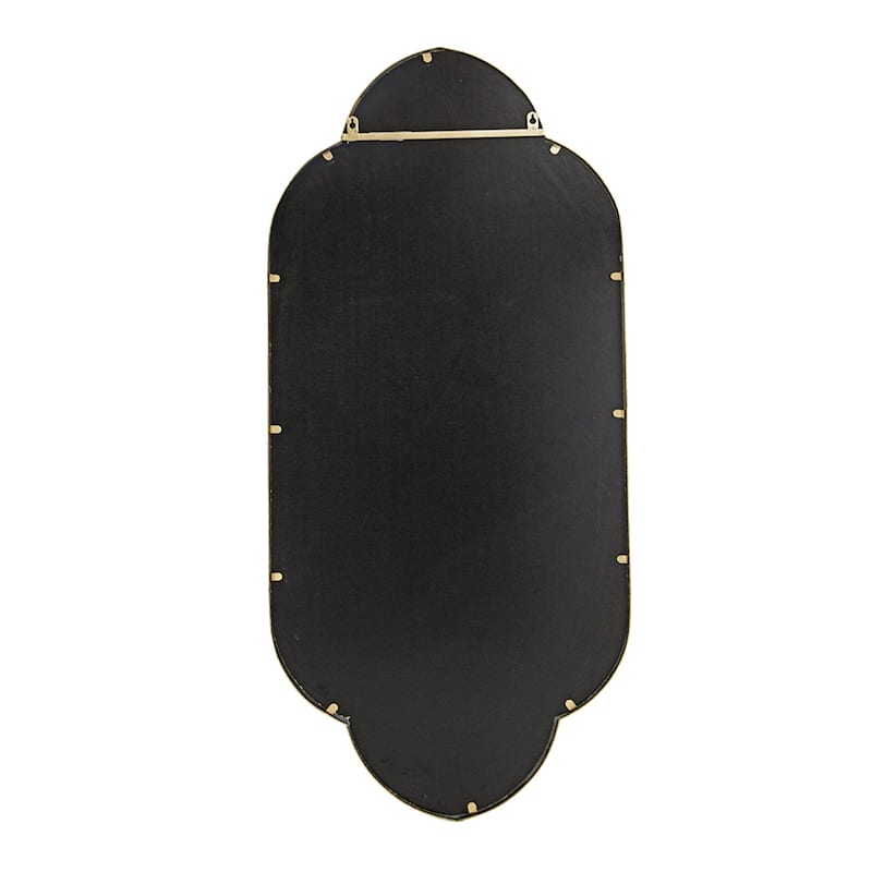 22.4" x 1" x 48" Champagne Gold Decorative Wall Mirror with Notched Edges