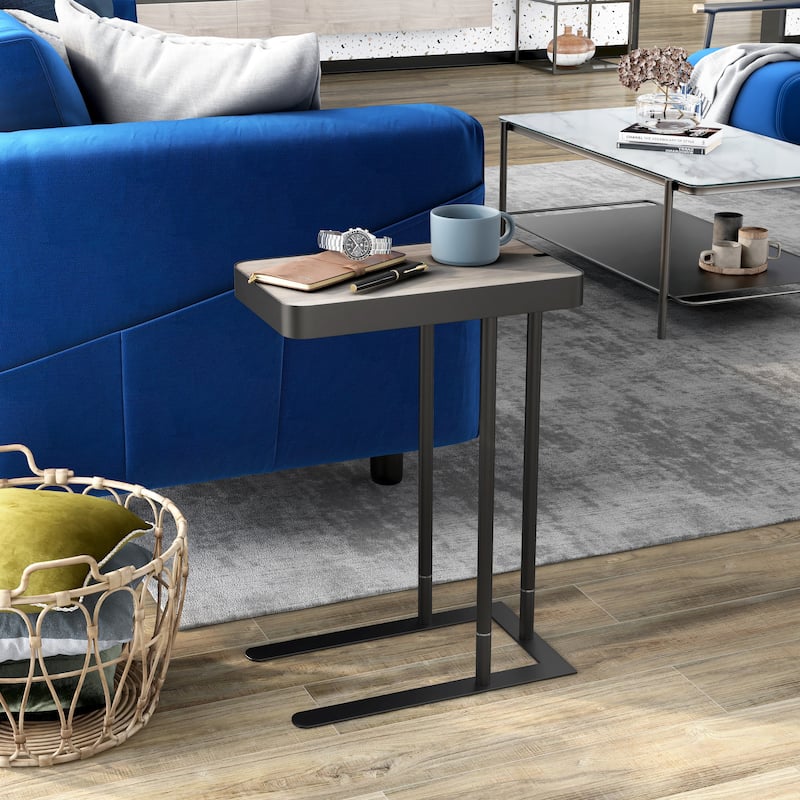 Schofield Industrial 20-inch Metal C-Shape Slide-open Top Side Table by Furniture of America