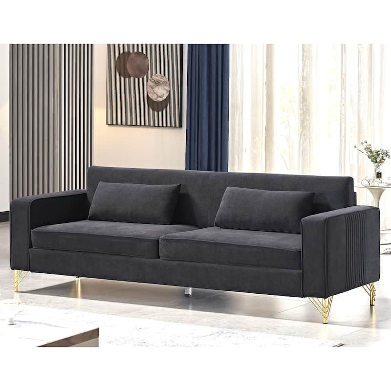 Modern Velvet Upholstered Living Room Sofa