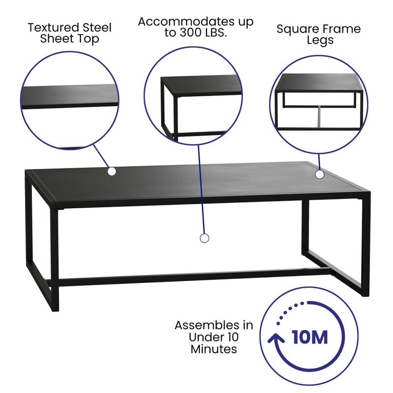 All-Weather Steel Patio Coffee Table