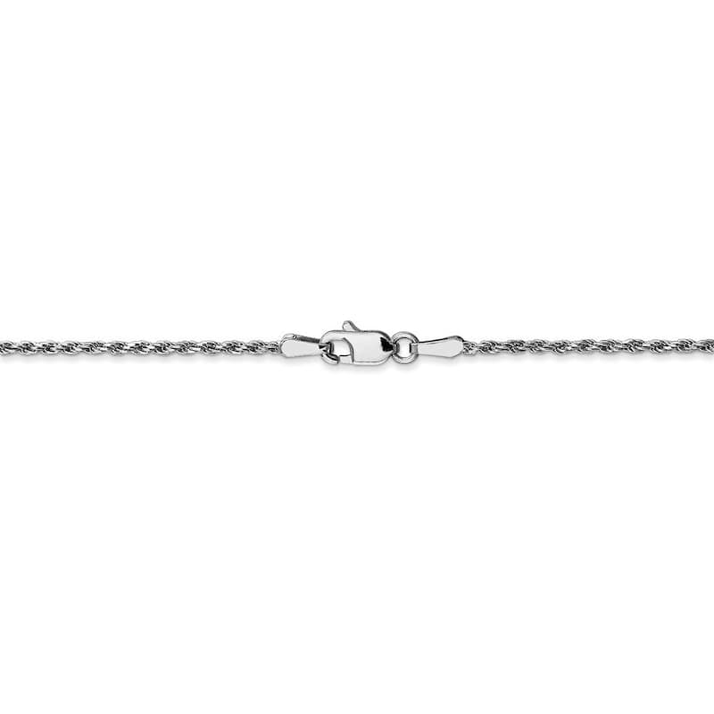 Curata Women's 10k White Gold 1.5mm Diamond-Cut Rope Chain Anklet - 9 Inch - Lobster Claw
