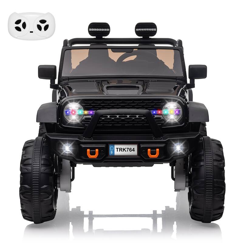 24V Kids Ride on Truck with Remote Control, 4 Motors, 7Ah Battery, Seat Width 2 Seater Electric Ride Toy