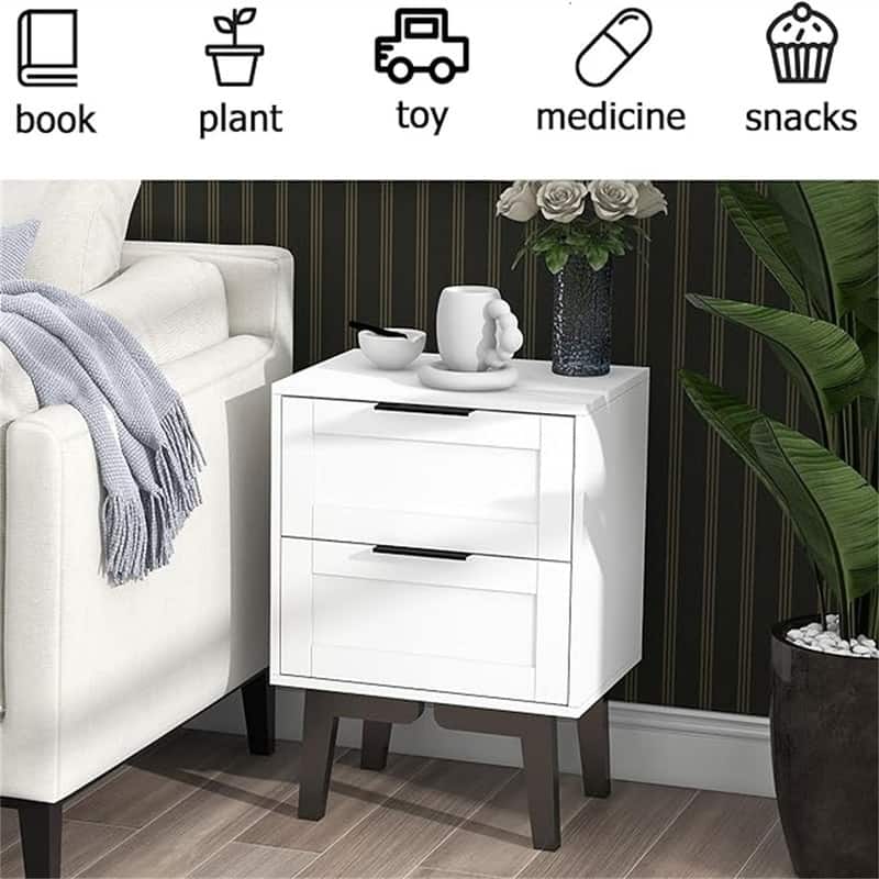 End Table with Storage 22 Inch with Drawers