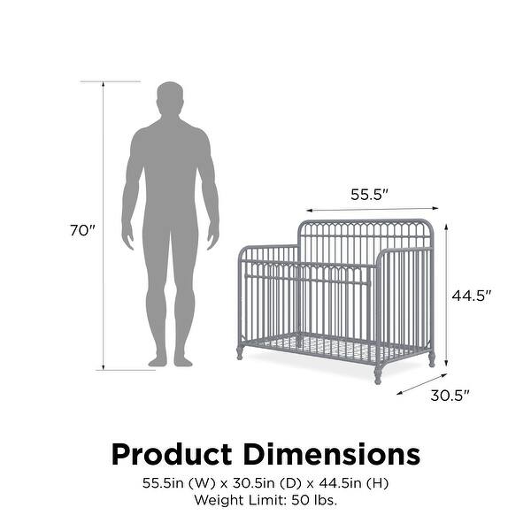 Little Seeds Ivy 3-in-1 Convertible Metal Crib