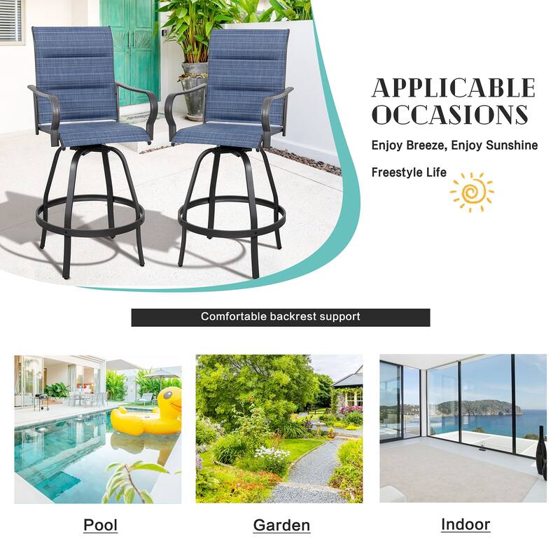 Futzca Patio Swivel Bar Bistro Set or Swivel Bar Stools