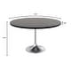preview thumbnail 31 of 29, Verve 48" Modern Round Solid Wood Top Dining Table with Brushed Chrome Steel Pedestal Base for Kitchen & Dining Room