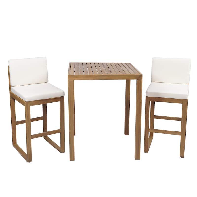 Christopher Knight Home Cole 3-piece Outdoor Acacia Wood Bar set