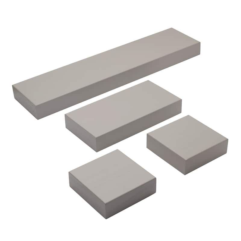 Melannco Set of 4 Gray Chunky Shelves, 1-24, 1-12, 2-6 Inch