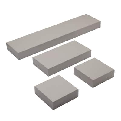 Melannco Set of 4 Gray Chunky Shelves, 1-24, 1-12, 2-6 Inch