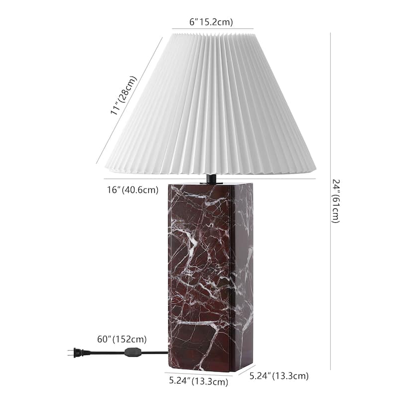 SAFAVIEH Couture Mackenzie Square Marble Table Lamp - 16"W x 16"D x 25"H