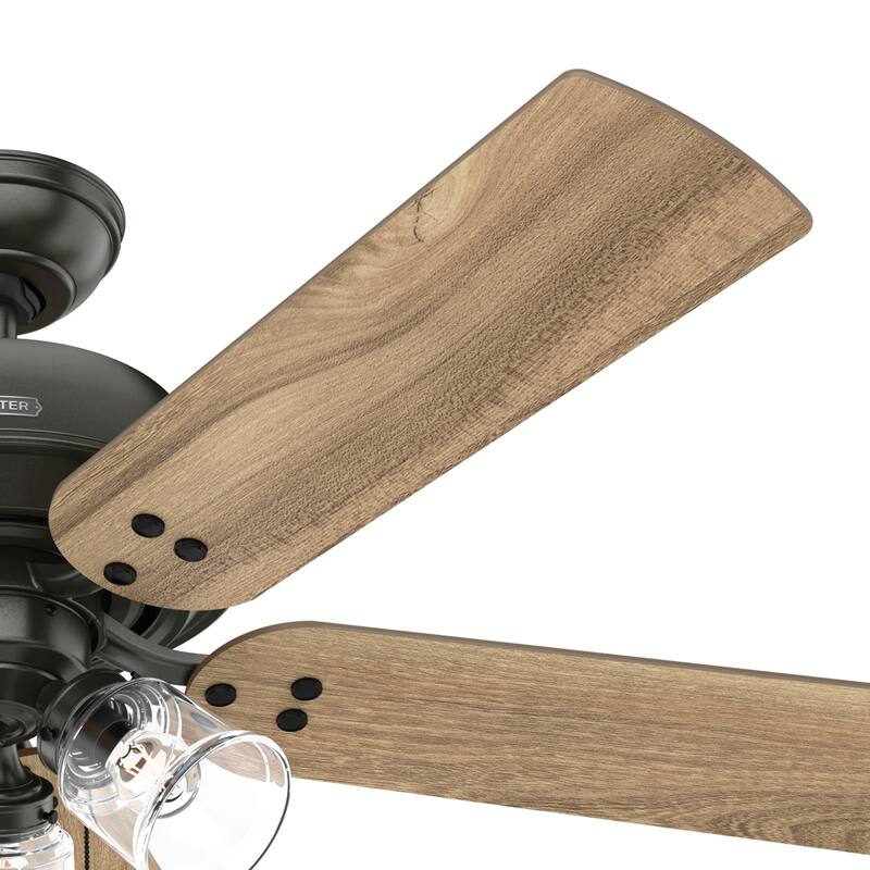 Hunter 52" Shady Grove Ceiling Fan with LED Light Kit/ Pull Chain, Standard or Flush Mount - Casual, Transitional