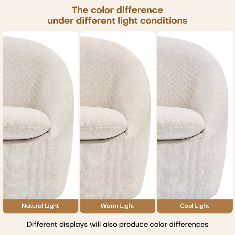 360° Swivel Chenille Upholstered Barrel Accent Chair Armchair - 30.3"W x 28.7"D x 29.5"H