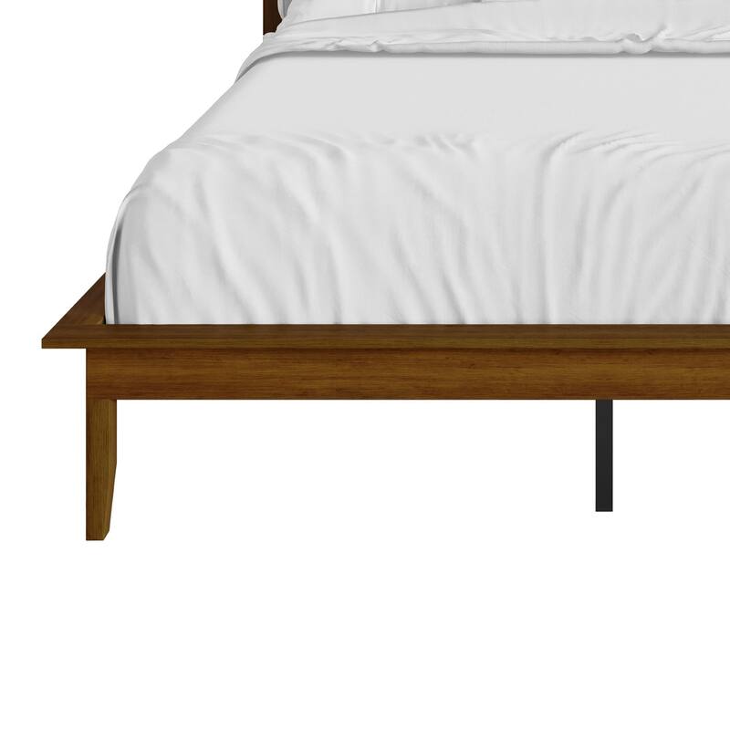 Clayfell Lancaster Platform Bed Frame with Slatted Headboard, No box spring required, Easy Assembly