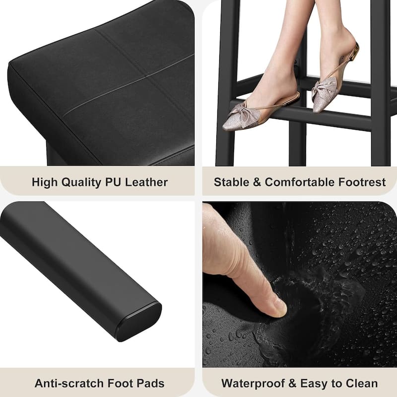 24-Inch Bar Stools, Ergonomic Saddle Seat, 2pcs