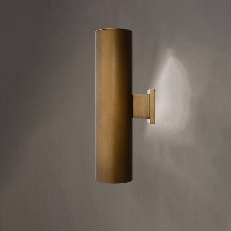 Chiasso 2-Light Modern Outdoor Wall Sconce, Rust-Resistant Aluminum Cylinder Shade, Up Down Lighting, Exterior Lantern