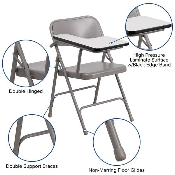 2 Pack Premium Steel Folding Chair With Right Handed Tablet Arm Event Chair Overstock 27066722