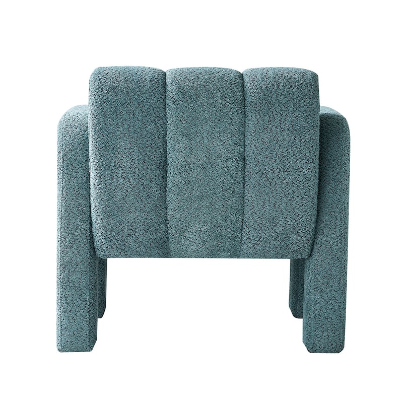 Boucle Accent Chair with Solid Wood Frame and High-Density Foam