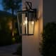 Modern Matte Black Outdoor Wall Lantern with Clear Tempered Glass Open Bottom Design Exterior Light Fixture for Entryway