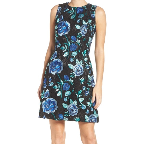 eliza j floral embroidered sheath dress