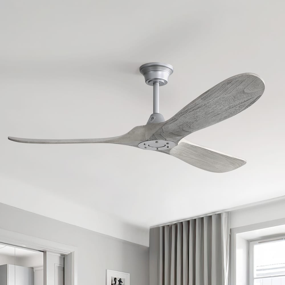 Sofucor 60 Inch Ceiling Fan No Light With Remote Control 3 Fan Blades Reversible DC Motor Timer Farmhouse
