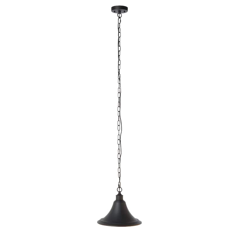 SAFAVIEH Lighting Ågot 12" Modern & Contemporary Outdoor Pendant - 12" W x 12" D x 57" H - Black - 12Wx12Dx57H