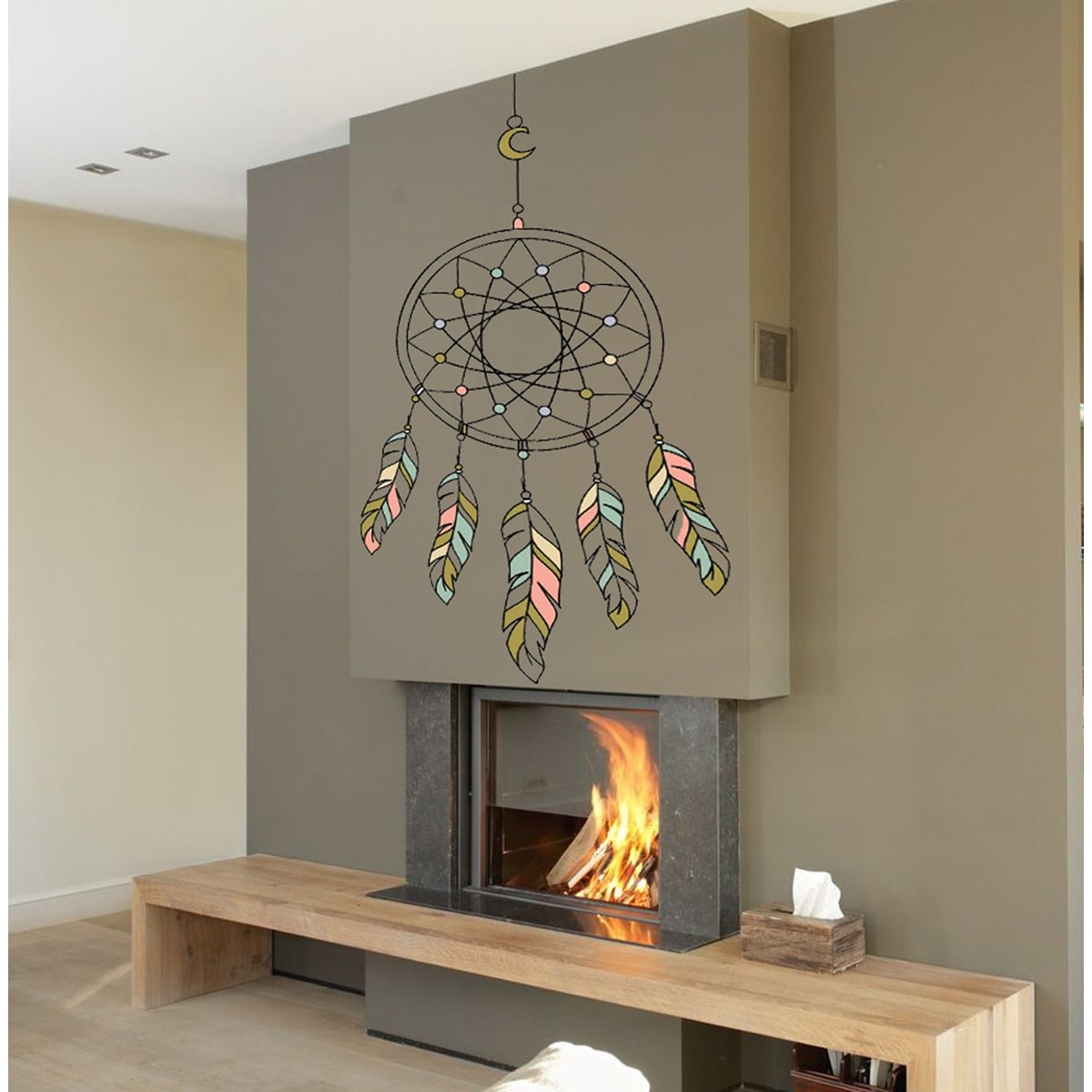 Boho Dreamcatcher Wall Decal, Boho Dreamcatcher Wall-image