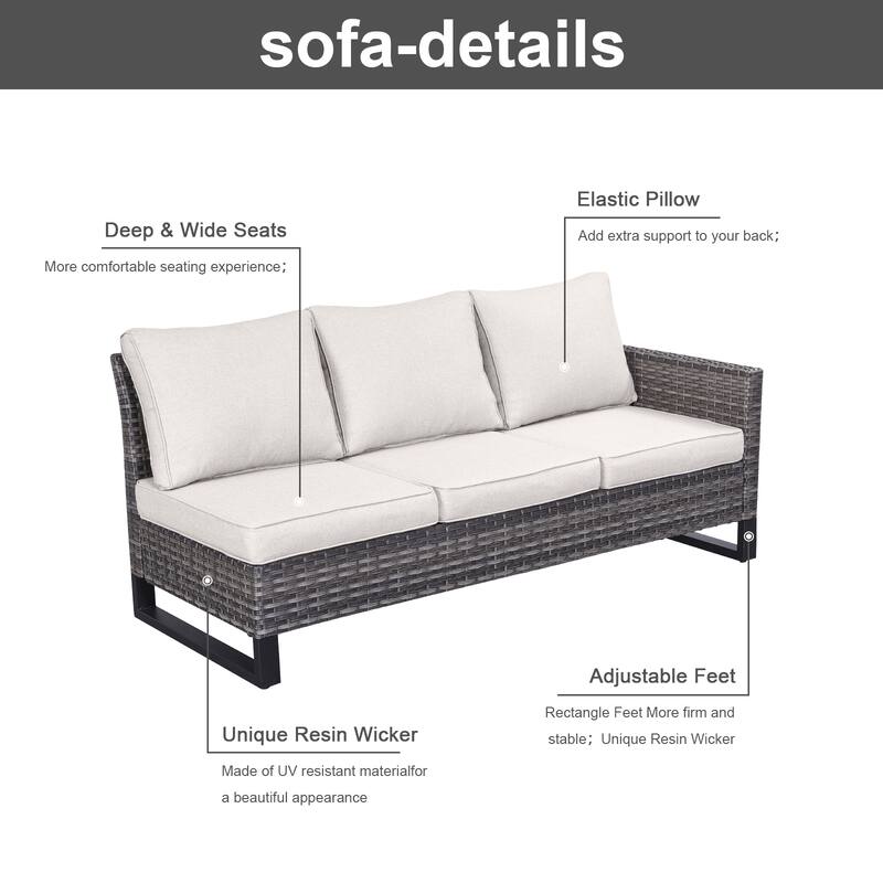 Outdoor Fire Pit Conversation Sofa Sets with Storage Table