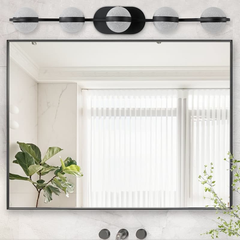 Vanity Lights With 5 LED Bulbs For Bathroom Lighting(Black)