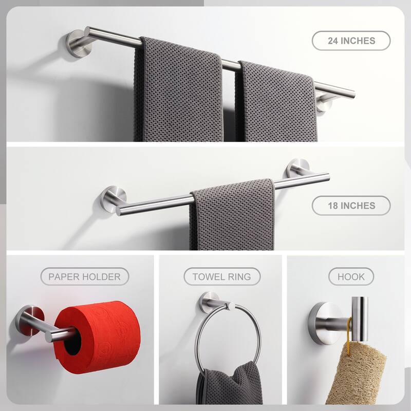 WOWOW 6-Piece Bath Hardware Set with Mounting Hardware