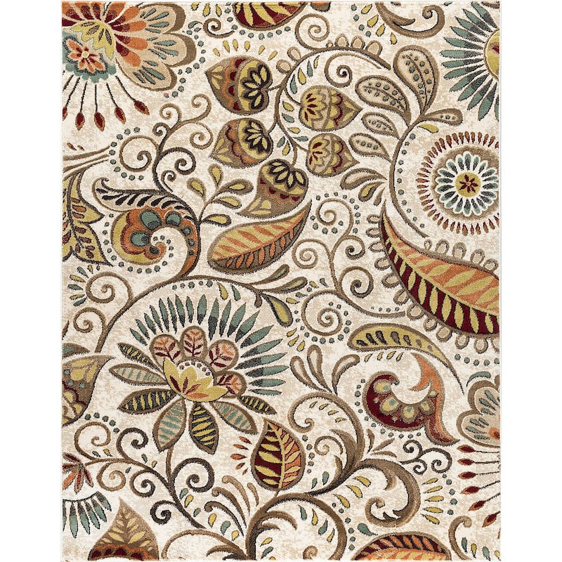 Caprice Mid-Century Modern Floral Indoor Area Rug