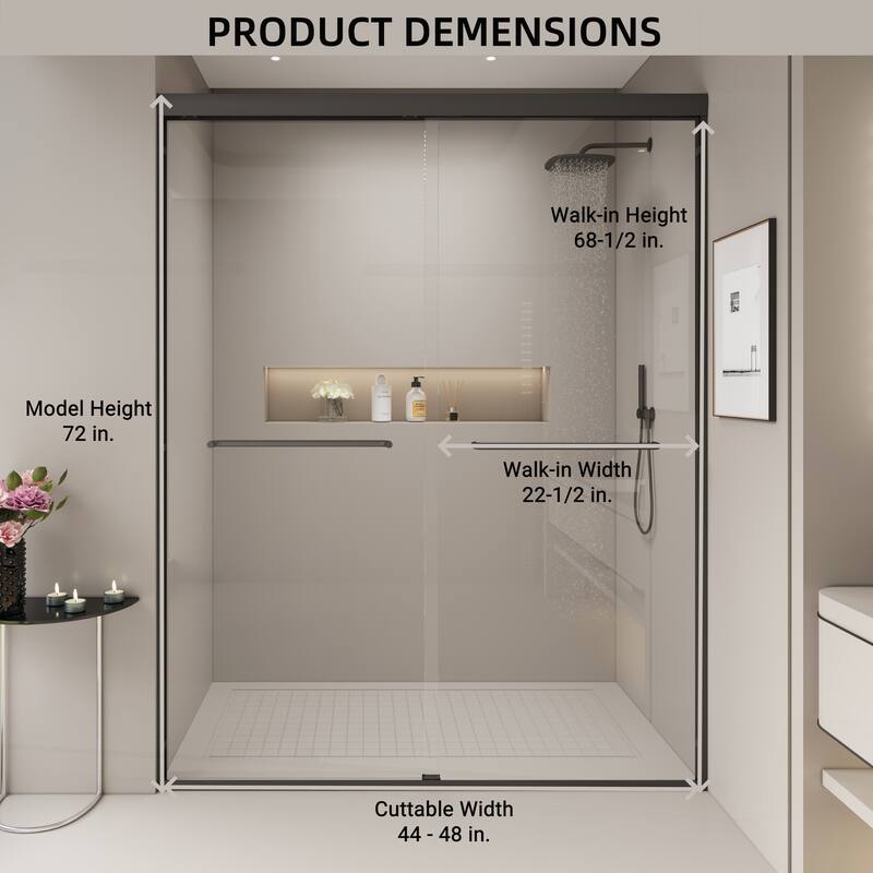 Sophisticated Double Sliding Shower Door for Stylish Bathrooms, Enhancing Privacy and Comfort.