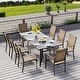 preview thumbnail 63 of 174, Patio Dining Set, Outdoor Dining Table and Chairs Set with Textilene Chairs, Adjustable Umbrella Hole for Garden, Backyard