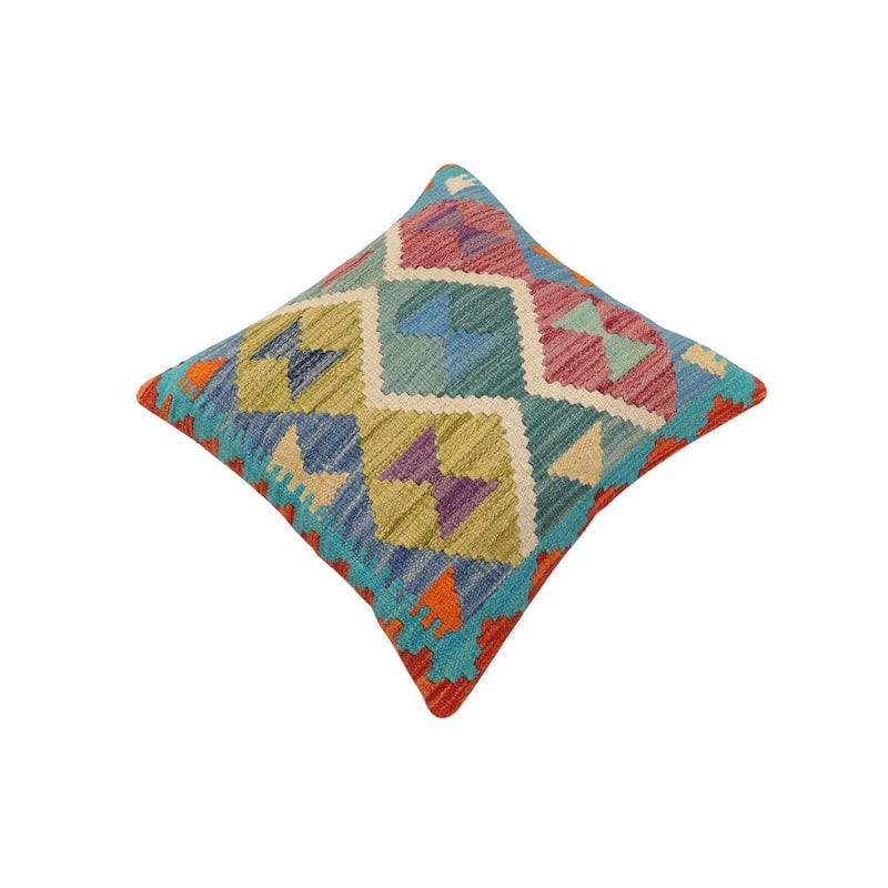 Bohemian Hardie Turkish Hand-Woven Kilim Pillow - 18'' x 18''