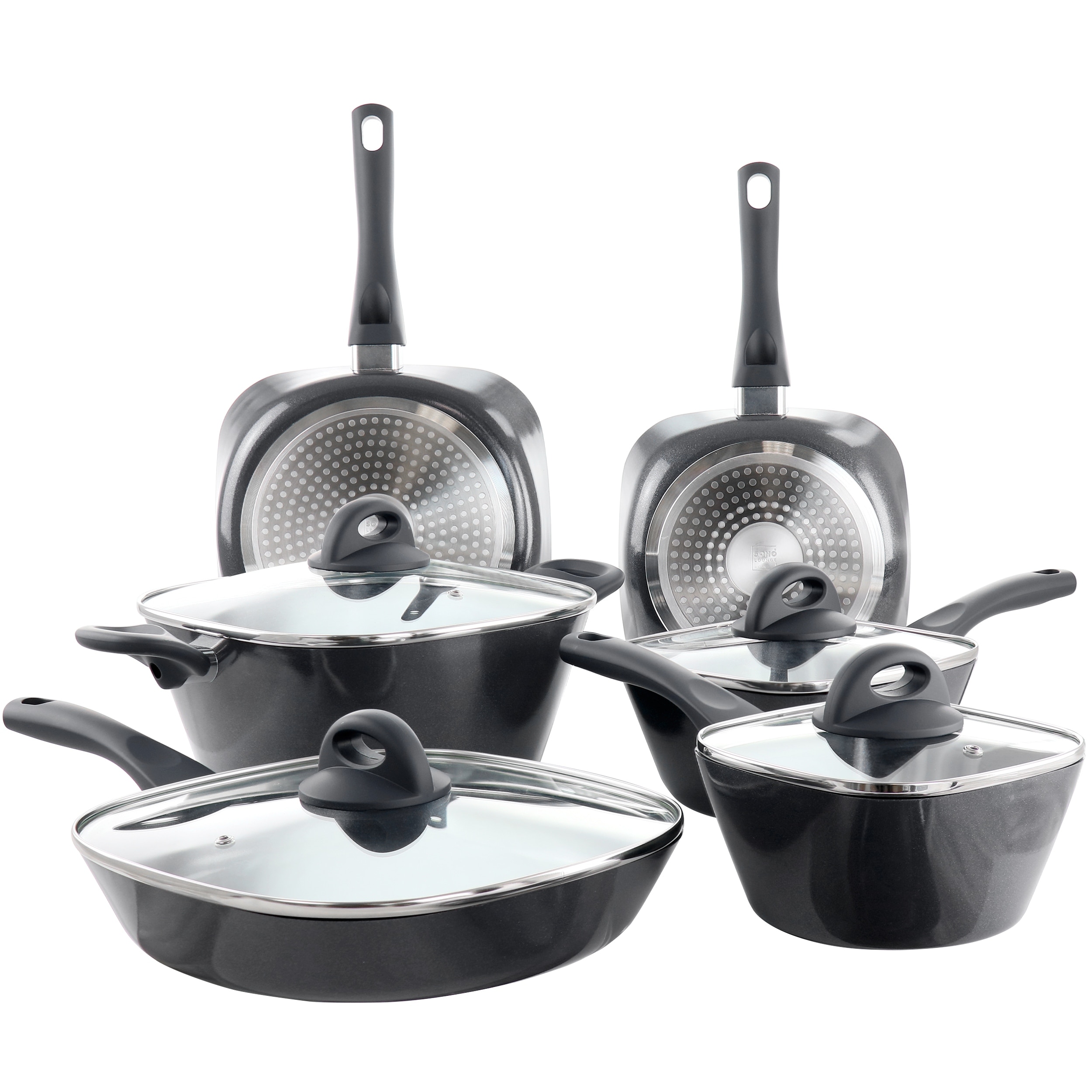 GraniteStone Diamond 10-in Aluminum Cookware Set with Lid in the Cooking  Pans & Skillets department at