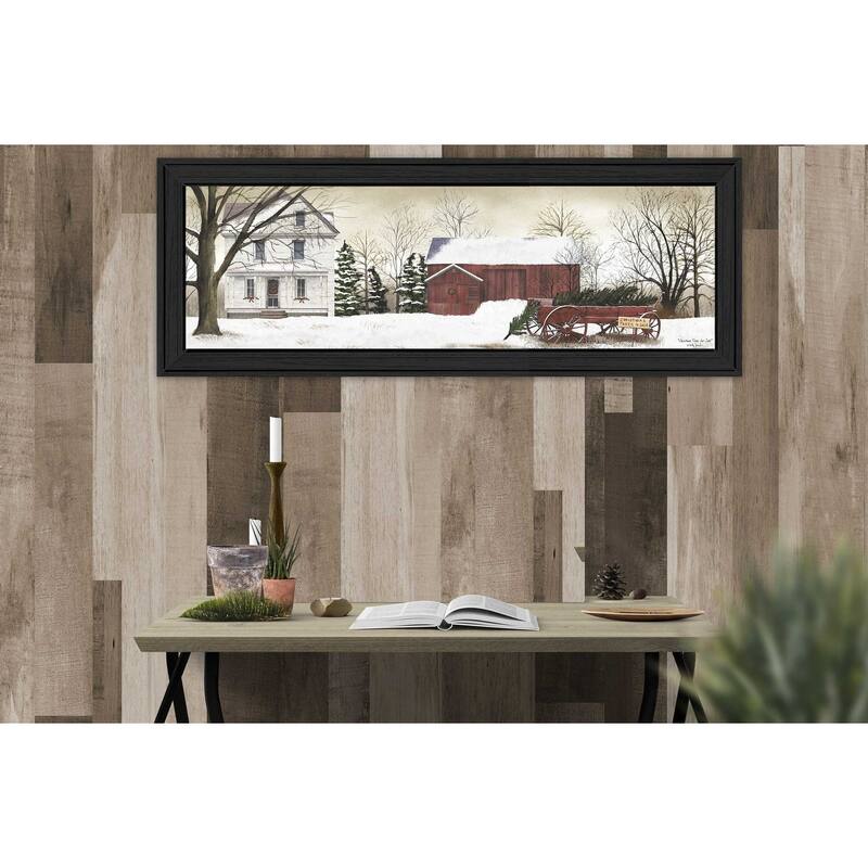 TrendyDecor4U Contemporary "Christmas Trees for sale" Framed Print Wall Art by Billy Jacobs - Multi-Color