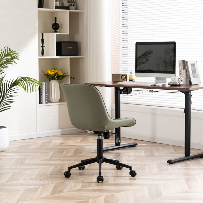 Armless Home Office Desk Chairs with Wheels Rolling Task Chair