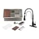 Option Sink + Matte Black Pull Down Kitchen Faucet