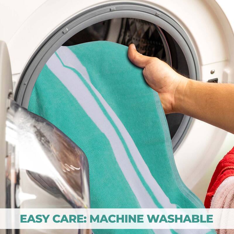 Superior Striped Large Oversized Cotton Beach Towel - Set of 2