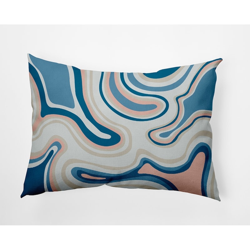 Agate Decorative Throw Pillow - Teal - 14" x 20"