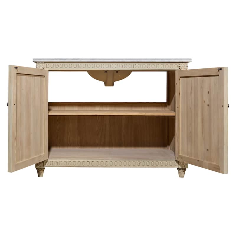 Reclaimed Pine Single Carved Vanity